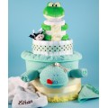 Deluxe Friendly Frog Personalized Diaper Cake