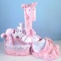 Gentle Giraffe Diaper Cake Baby Girl Gift