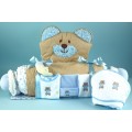 Quilted Bear Play & Changing Mat Layette Baby Boy Gift Set