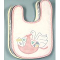 Stork Applique Baby Bib