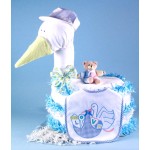 Stork Delivers Baby Boy Diaper Cake