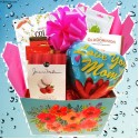 Love You Mom Gift Basket for Mother's Day with Adult Coloring Book and Sweet Snacks