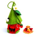 Felted Strawberry Fairy House -