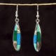 Turquoise, Abalone, and Malachite Ellipse Alpaca Silver Earrings - Artisana