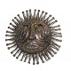 10" Haitian Metal Steel Drum Sun Face in Natural - Caribbean Craft