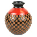 6 inch Tall Vase - Checkers Relief - Esperanza en Accion