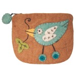 Felt Coin Purse - Button Bird - Wild Woolies (P)