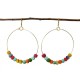 Kantha Beaded Hoop Earrings - WorldFinds