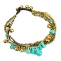 Bohemian Tear Drop Anklet - Turquoise - Global Groove (J)