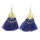 Tribal Spiral Tassel Earrings - Lavender - Global Groove (J)