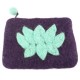 Lotus Flower Felt Coin Purse - Wine - Global Groove (P)