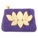 Lotus Flower Felt Coin Purse - Purple - Global Groove (P)