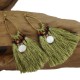 Fringe Earrings - Olive - Global Groove (J)