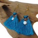 Fringe Earrings - Turquoise - Global Groove (J)