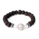 Polished Rudraksha & Crystal Wrist Mala Bracelet - Global Groove (J)