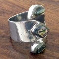 Abalone and Alpaca Silver Wrap Ring - Artisana