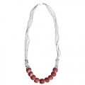 Recycled Pink Poppy Abacus Glass Bead Necklace - Global Mamas