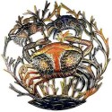 24-Inch Painted Crabs Metal Wall Art - Croix des Bouquets