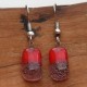 Red Bubbles Small Glass Earrings - Tili Glass