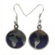 Alpaca Silver Blue Inlaid Earth Earrings - Artisana