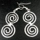 Hammered Scroll Silver Overlay Earrings - Artisana