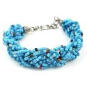Blue Six Strand Braid Beaded Bracelet - Zakali Creations