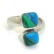 Two Cube Malachite Turquoise Wrap Ring - Artisana