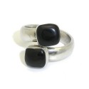 Two Stone Onyx Wrap Ring - Artisana