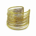 Dozens of Strands Brass Wire Cuff - WorldFinds
