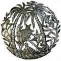 Steel Drum Art - 24 inch Palm Trees and Umbrella - Croix des Bouquets