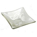Etched Leaf Small Recycled Clear Glass Dish - Tili Glass (G)