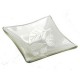 Etched Leaf Small Recycled Clear Glass Dish - Tili Glass (G)