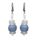 Recycled Blue Glass Abacus Earrings - Global Mamas