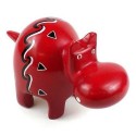 Handcrafted Red Soapstone Hippo - Smolart