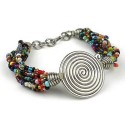 Single Spiral 'Progress' Multicolor Beaded Bracelet - Zakali Creations