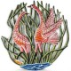 24-Inch Painted Two Cranes in Reeds Metal Wall Art - Croix des Bouquets