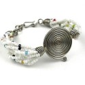 Single Spiral 'Progress' White Beaded Bracelet - Zakali Creations