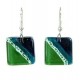 Ocean River Meadow Fused Glass Earrings - Tili Glass