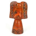 Handcrafted 5-inch Soapstone Angel Sculpture in Orange - Smolart