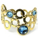 Sky Blue Bubble Brass Cuff - Brass Images (C)