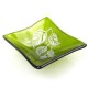 Etched Leaf Small Recycled Green Glass Dish - Tili Glass (G)