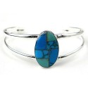 Turquoise Stone Mosaic Bracelet - Artisana