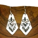 Articulated Mother of Pearl Inlay Alpaca Silver Earrings - Artisana