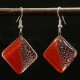 Deep Passion Fused Glass Earrings - Tili Glass