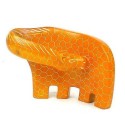 Handcrafted Large Giraffe Soapstone Sculpture in Orange - Smolart