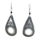 Stamped Recycled Cooking Pot 'Open Teardrop' Earrings - Zakali Creations