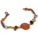 Woven Copper Wire and Colorful Bead Bracelet - Zakali Creations
