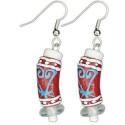 Recycled Glass Adinkra-Sankofa Earrings in Red - Global Mamas