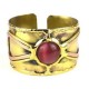 First Blush Pink Tiger Eye Brass Cuff - Brass Images (C)