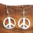Alpaca Silver Peace Symbol Earrings - Artisana